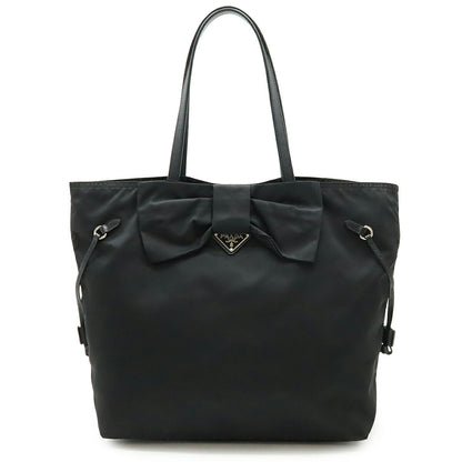 Prada Ribbon Motif Nylon Saffiano Leather 2way Bag