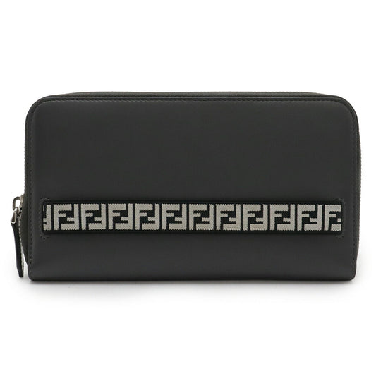Fendi Zucca Logo Band Leather Long Wallet
