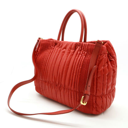 Prada Tessuto Impuntu 2way bag Nylon Leather