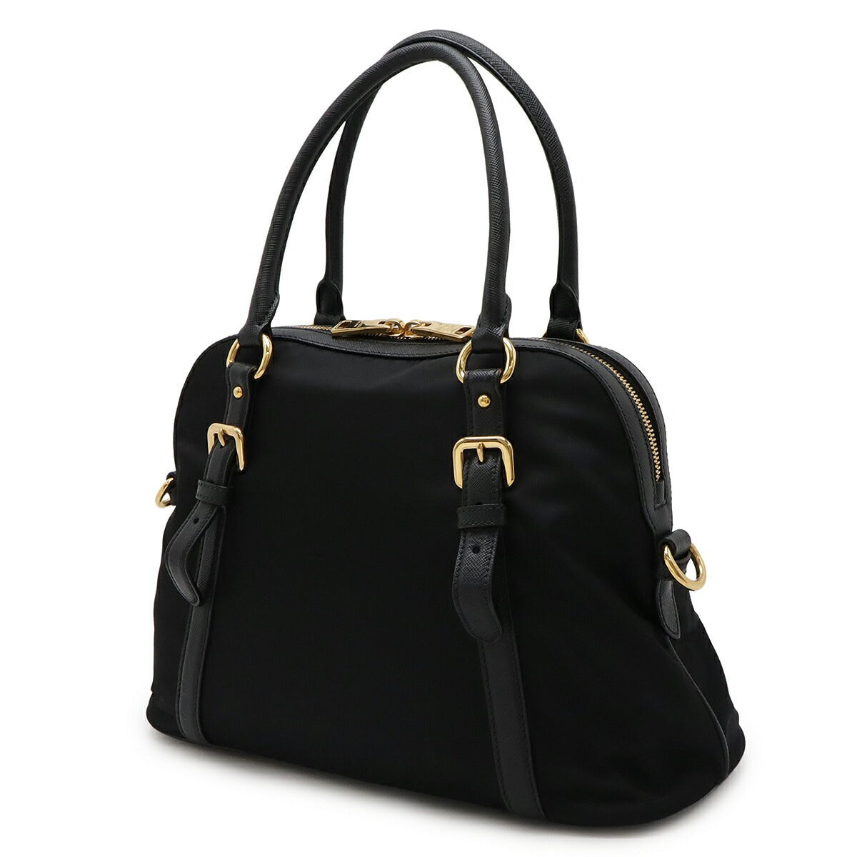 Prada 1BB013 Nylon Saffiano Leather Handbag