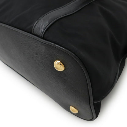Prada 1BB013 Nylon Saffiano Leather Handbag