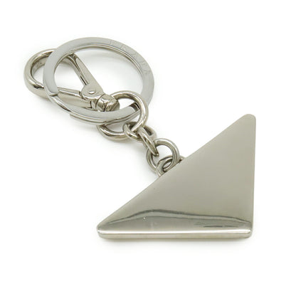 Prada Triangle Logo Metal Keyring Charm