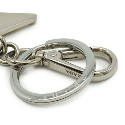 Prada Triangle Logo Metal Keyring Charm