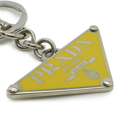 Prada Triangle Logo Metal Keyring Charm