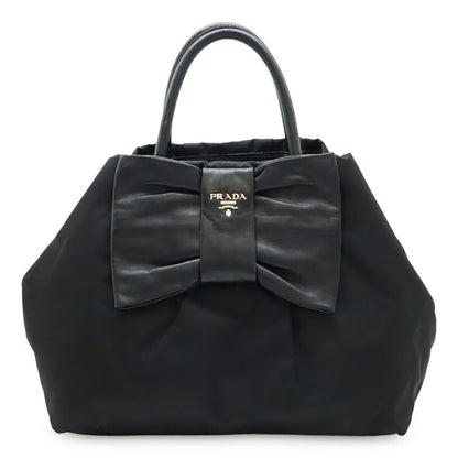 Prada BN1601 Nylon Leather Tote Bag