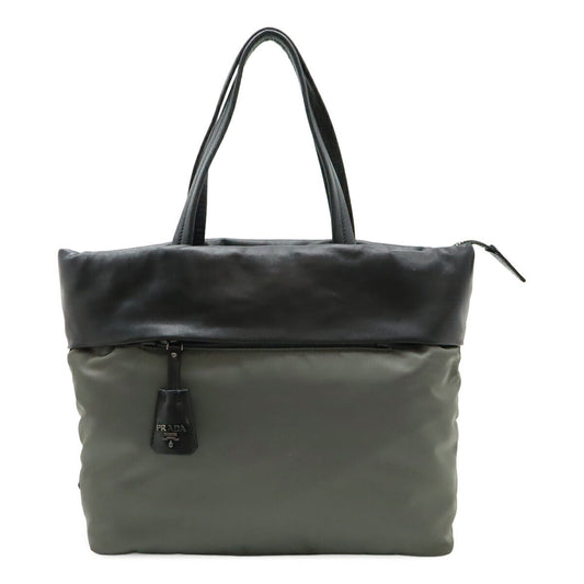 Prada 1BG047 Nylon Nappa Leather 2way Tote Bag