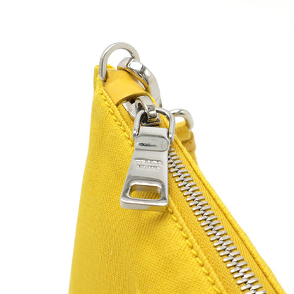Prada Embossed Logo Canvas Leather 2way Clutch Bag