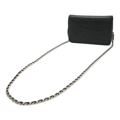 Chanel Camellia Lambskin Chain Wallet Shoulder Bag
