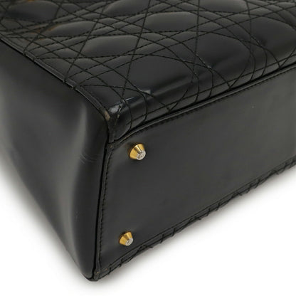 Christian Dior Lady Dior Patent Leather 2way Bag
