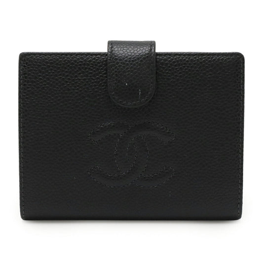 Chanel Coco Mark Caviar Leather Bifold Wallet
