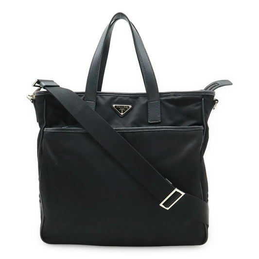 Prada Triangle Logo Nylon Leather 2way Bag