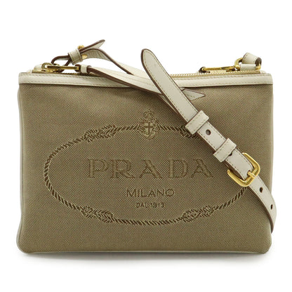 Prada 1BH046 Canvas Leather 2way Shoulder Bag