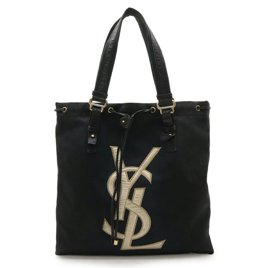 Yves Saint Laurent Kahala Rive Gauche Canvas Leather Tote Bag