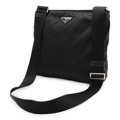 Prada Triangle Logo Nylon Leather Shoulder Bag
