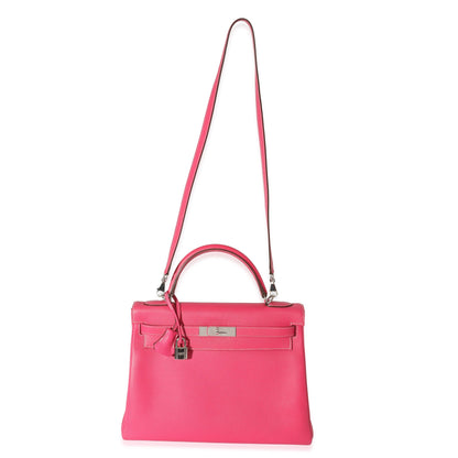 Hermes Kelly 32 Rose Tyrien Rubis Epsom Candy Retourne