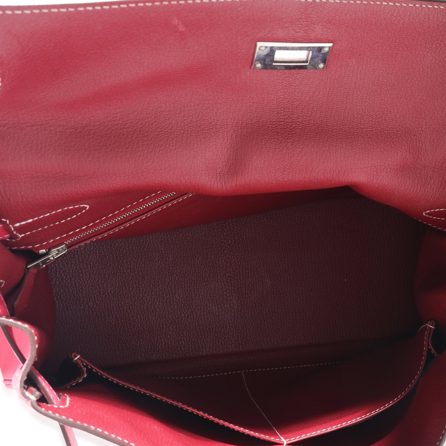 Hermes Kelly 32 Rose Tyrien Rubis Epsom Candy Retourne