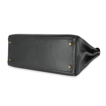 Hermes Black Ardennes Kelly 35 Retourne