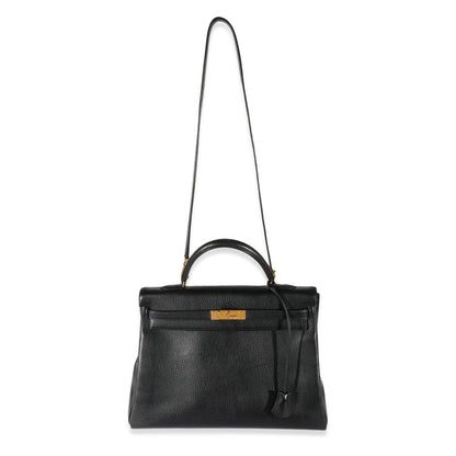 Hermes Black Ardennes Kelly 35 Retourne