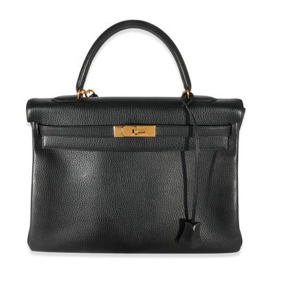 Hermes Black Ardennes Kelly 35 Retourne