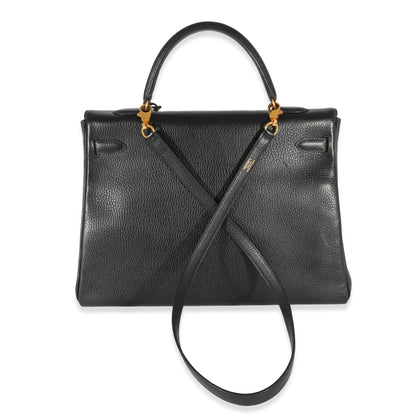 Hermes Black Ardennes Kelly 35 Retourne