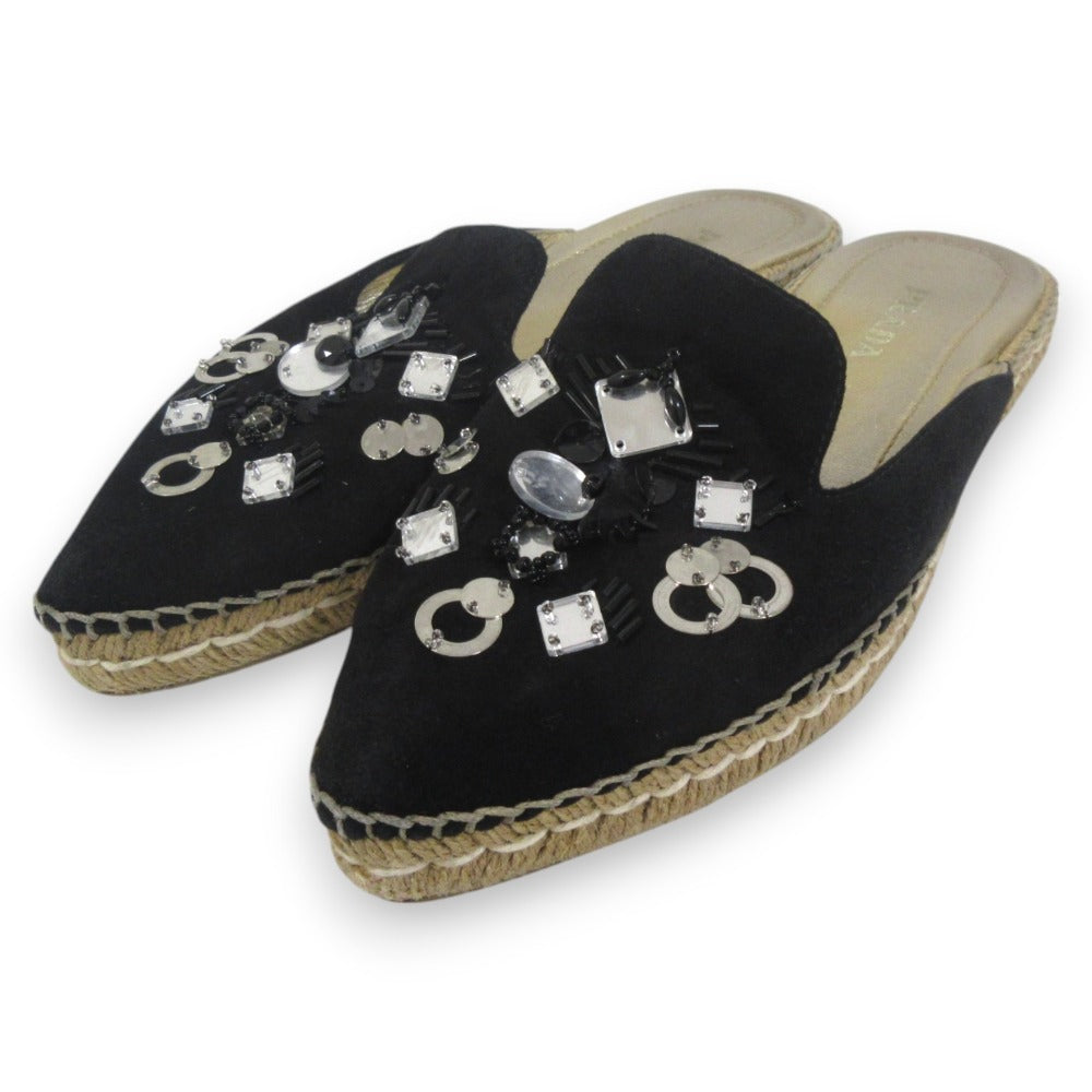 Prada Bijou Suede 2way Flat Shoes