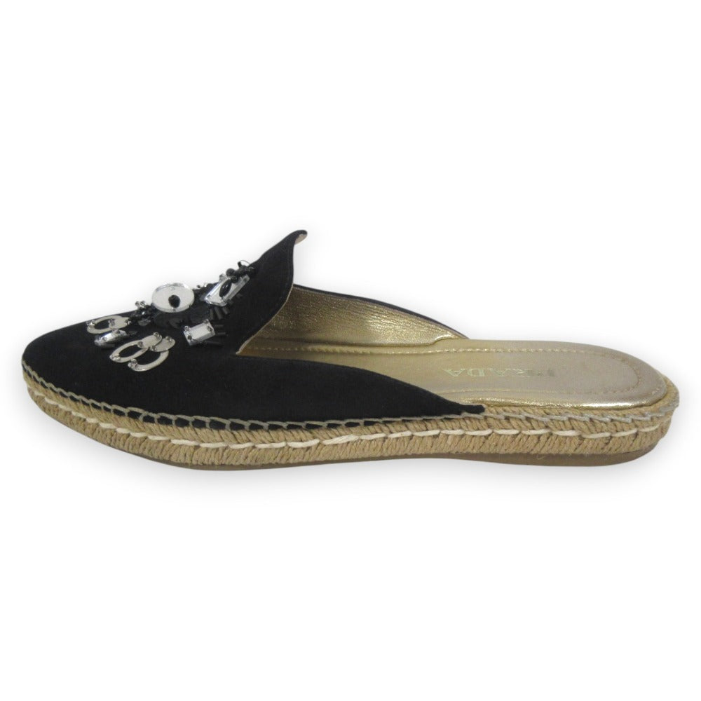 Prada Bijou Suede 2way Flat Shoes