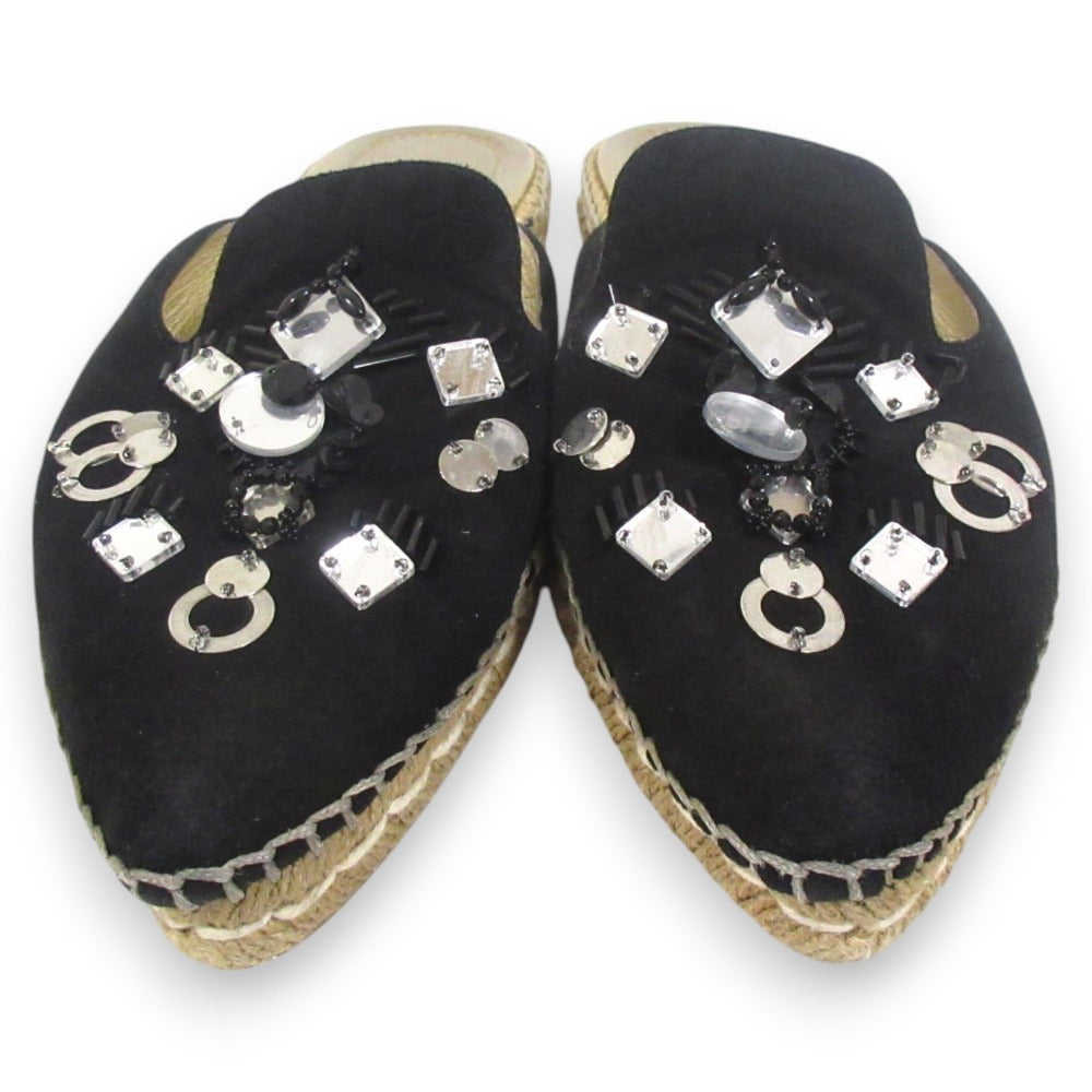 Prada Bijou Suede 2way Flat Shoes