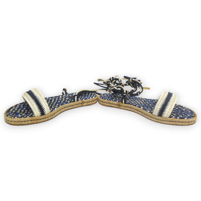 Louis Vuitton Shoelace Strap Jute Flat Sandals