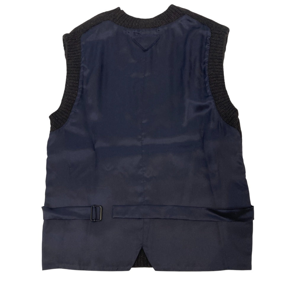 Prada Triangle Logo Virgin Wool Knit Vest