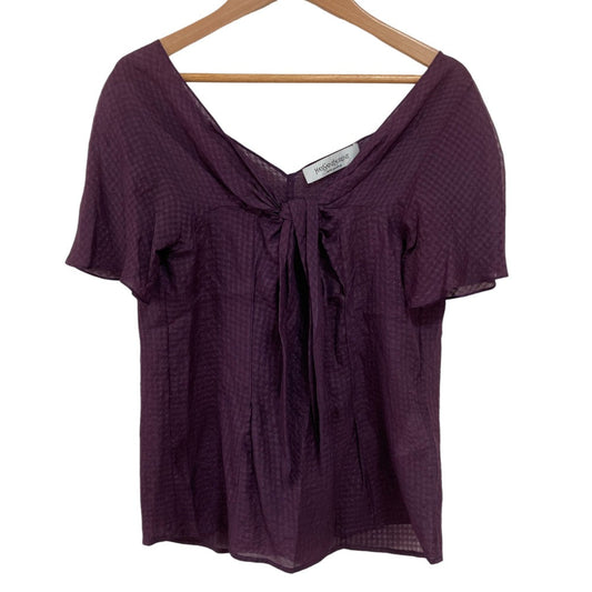 Yves Saint Laurent rive gauche Silk Short Sleeve Blouse