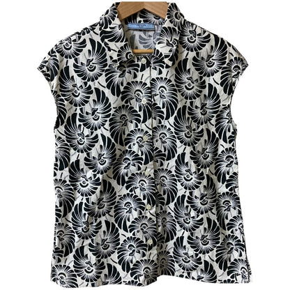 Prada Flower Print Sleeveless Shirt