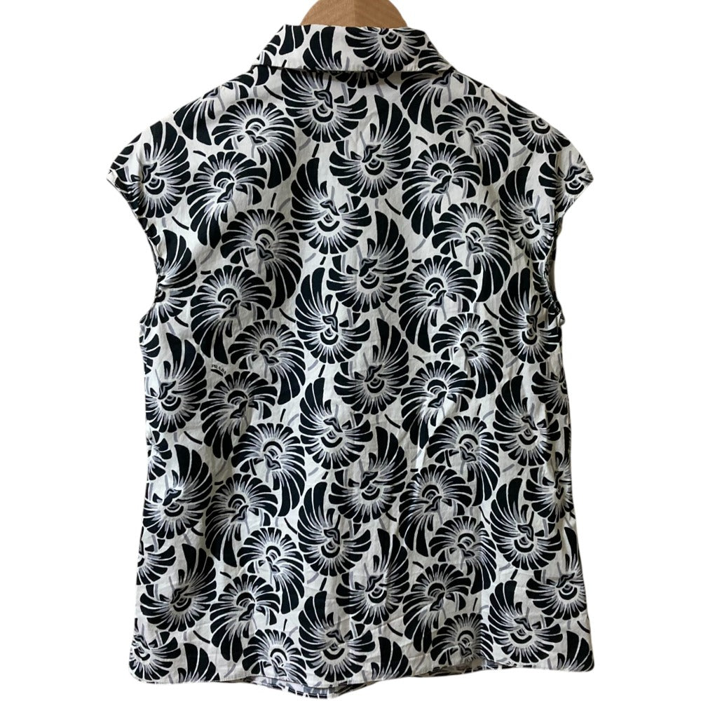 Prada Flower Print Sleeveless Shirt