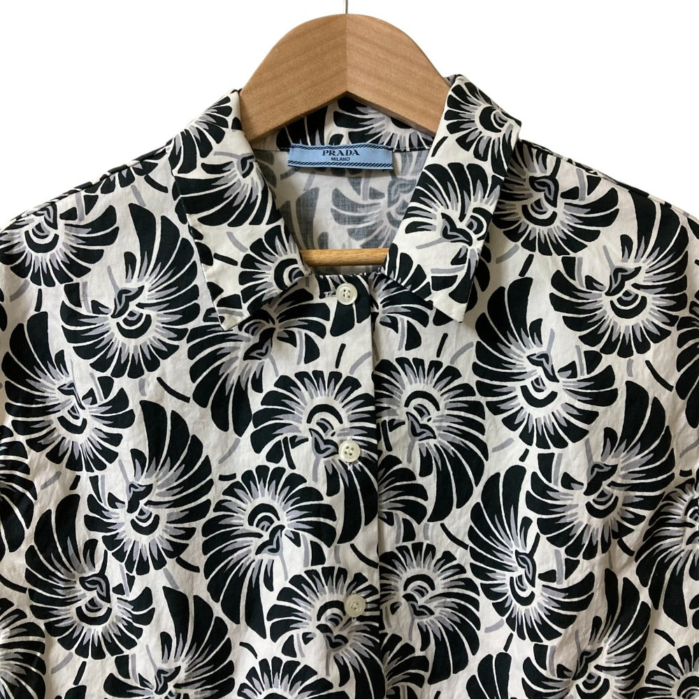 Prada Flower Print Sleeveless Shirt