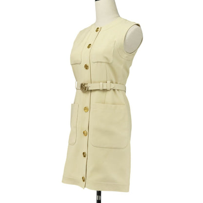 Gucci Double G Buckle Khadi Silk Wool Long Vest Dress