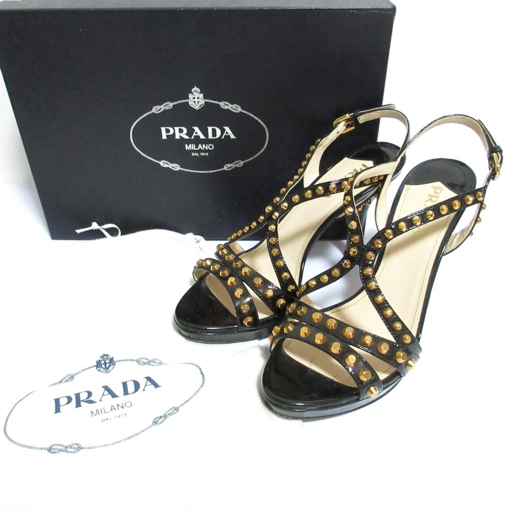 Prada Patent Leather Studded Sandals