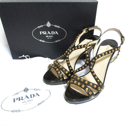 Prada Patent Leather Studded Sandals