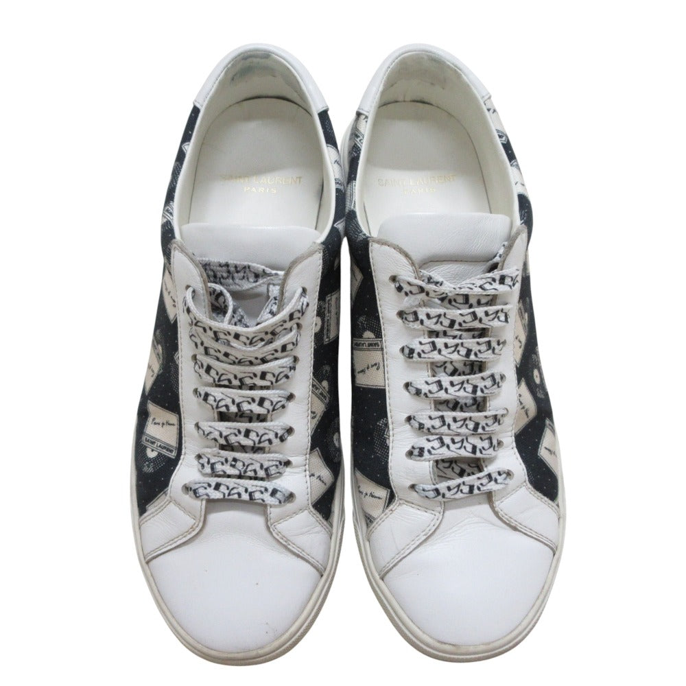 Saint Laurent Paris Canvas Leather Sneakers
