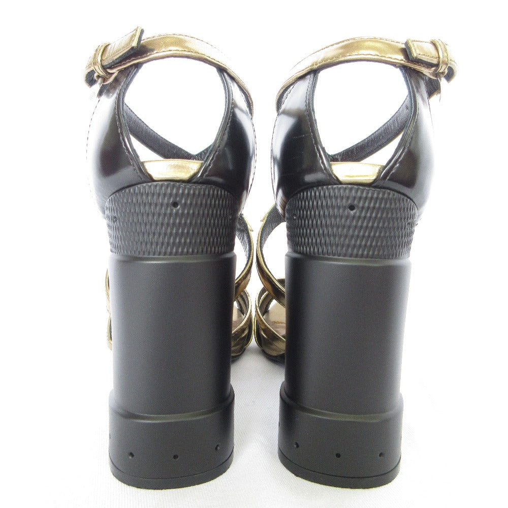 Prada Cross Strap Leather Sandals