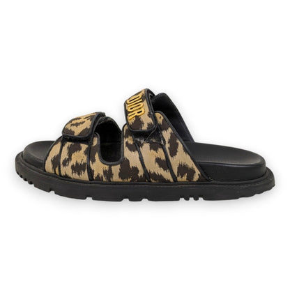 Christian Dior DIORACT Leopard Slide Sandals