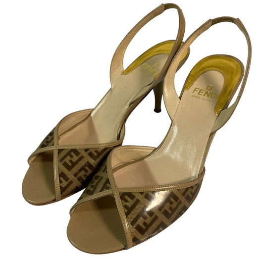 Fendi Zucca Slingback Sandals
