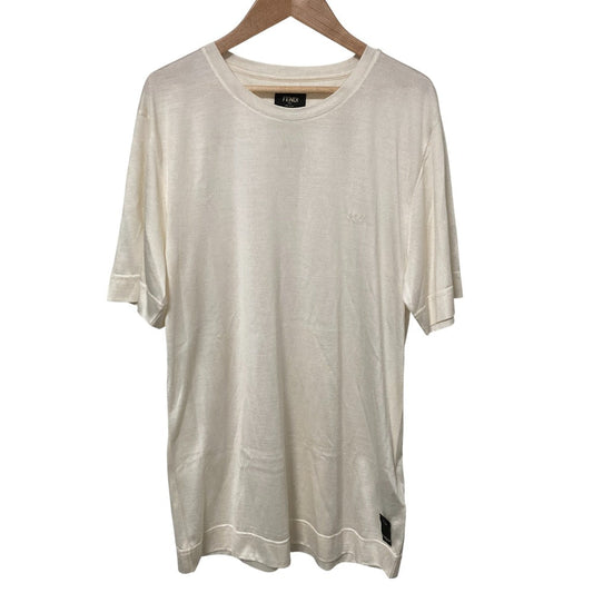 Fendi LOGO SILK Short Sleeve T-Shirt Silk T-Shirt