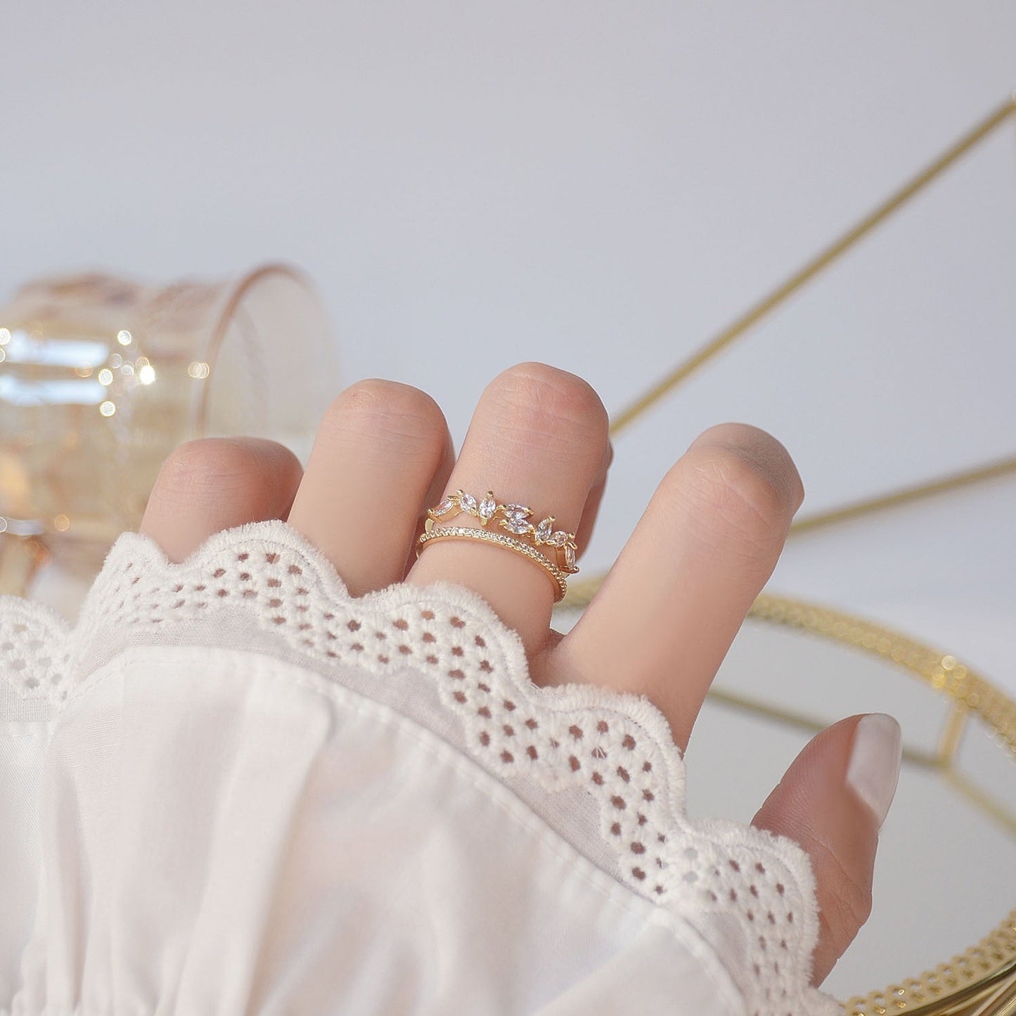 14K Gold Crystal Rings