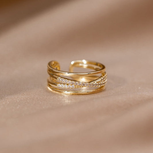 14K Gold Pia Crystal Ring