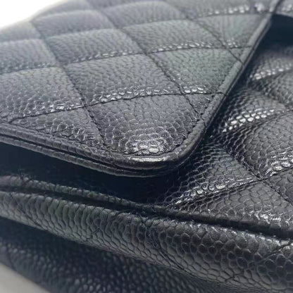 Chanel Medium Classic Double Flap Caviar Black  serial 12