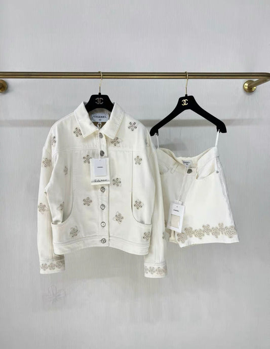 Chanel 24P Camellia denim jacket brand new with tag size 36