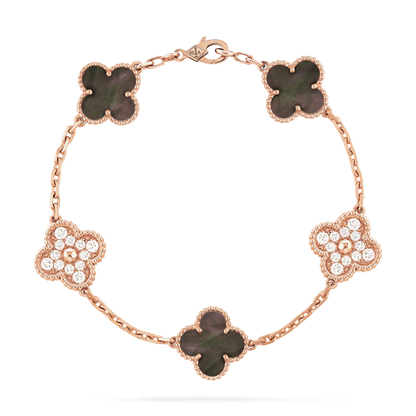 VAN CLEEF & ARPELS Vintage Alhambra Diamond Bracelet Black
