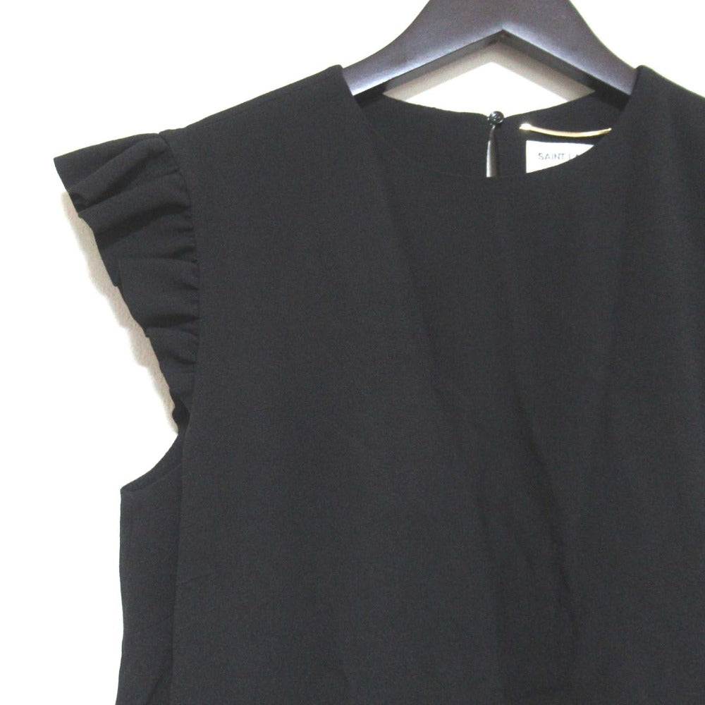 Saint Laurent Paris Frill Sleeve Dress