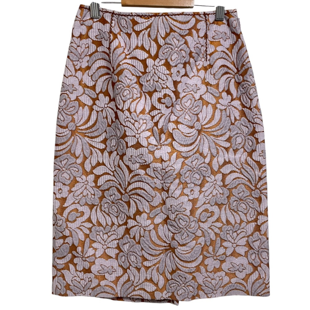 Prada Flower Embroidery Silk Blend Skirt