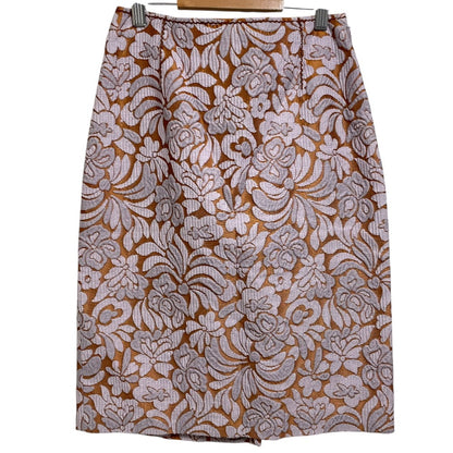 Prada Flower Embroidery Silk Blend Skirt