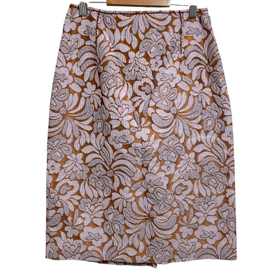 Prada Flower Embroidery Silk Blend Skirt